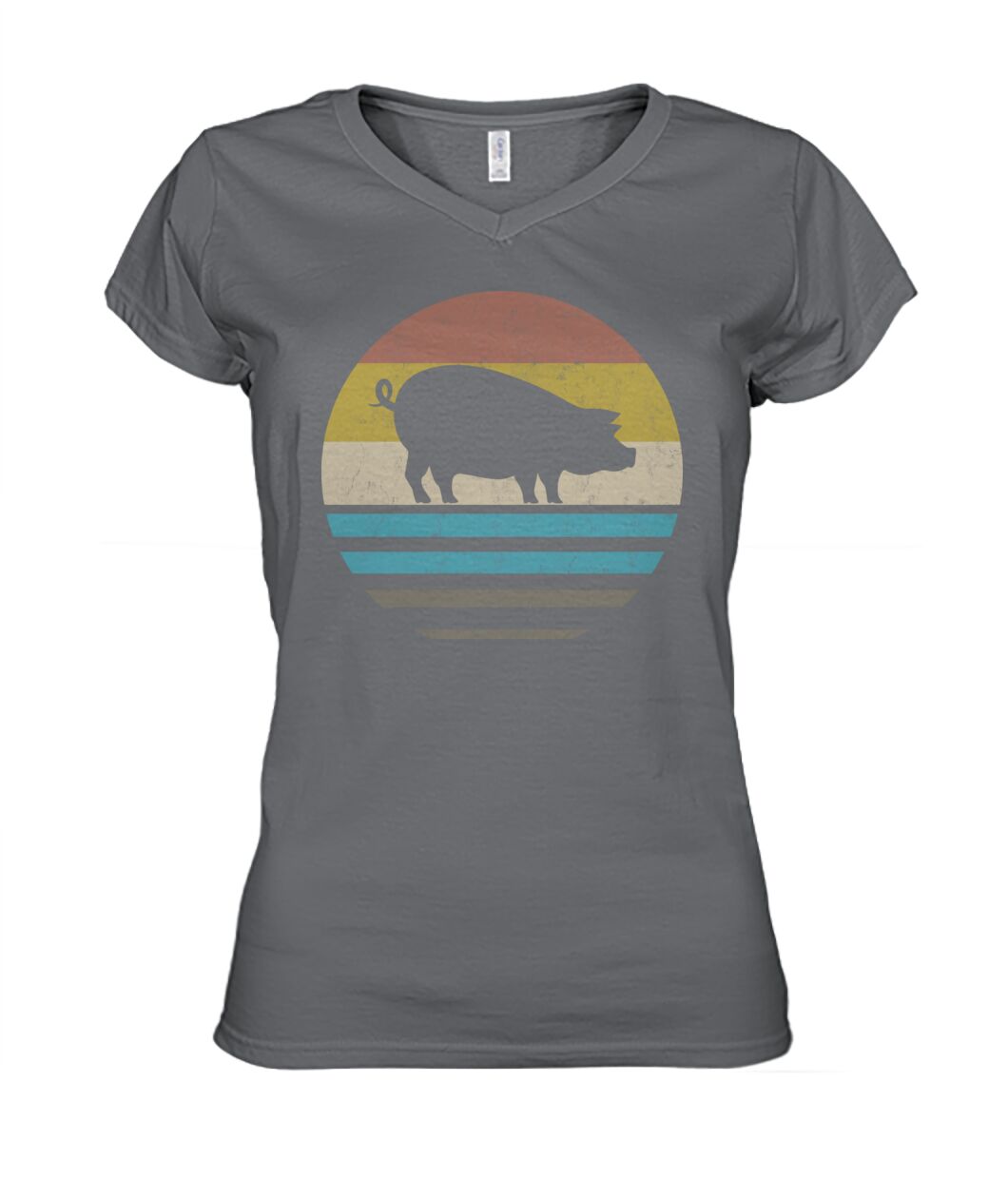 Vintage print pig - Men's and Women's t-shirt , Vneck, Hoodies - myfunfarm - clothing acceessories shoes for cow lovers, pig, horse, cat, sheep, dog, chicken, goat farmer