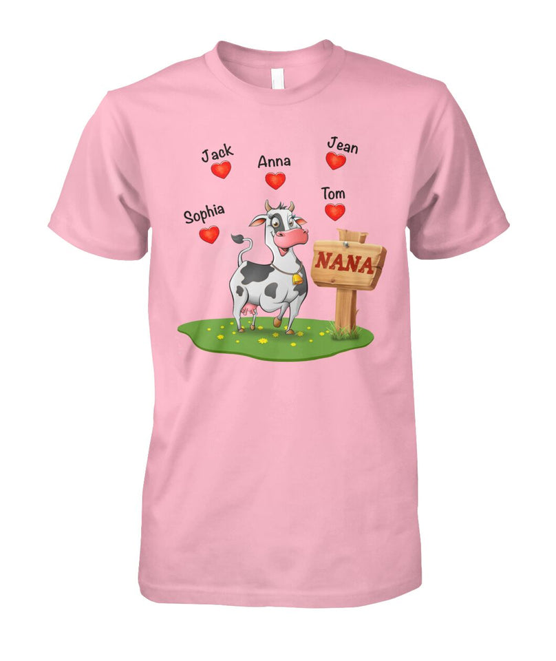 Custom names Cow Lovers - unisex  t-shirt for Mother's day