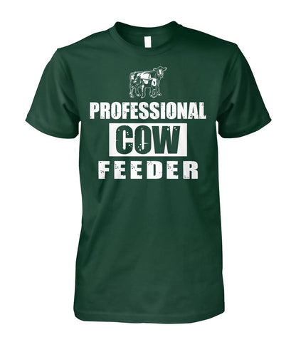 Professionnal cow feeder - Men's and Women's t-shirt , Vneck, Hoodies - myfunfarm - clothing acceessories shoes for cow lovers, pig, horse, cat, sheep, dog, chicken, goat farmer