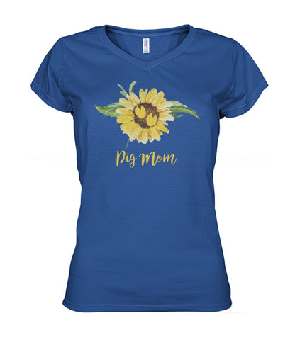 Pig  MOM - Men's and Women's t-shirt , Vneck, Hoodies - myfunfarm - clothing acceessories shoes for cow lovers, pig, horse, cat, sheep, dog, chicken, goat farmer