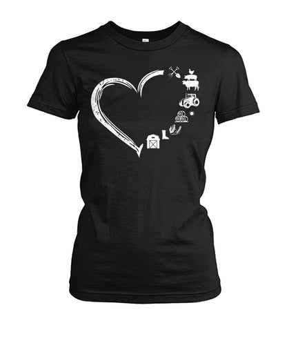 Heart  Farm Life - unisex  t-shirt , Hoodies - myfunfarm