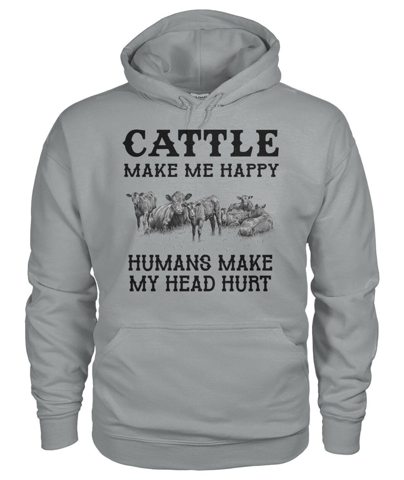 Cattle make me happy - unisex  t-shirt , Hoodies