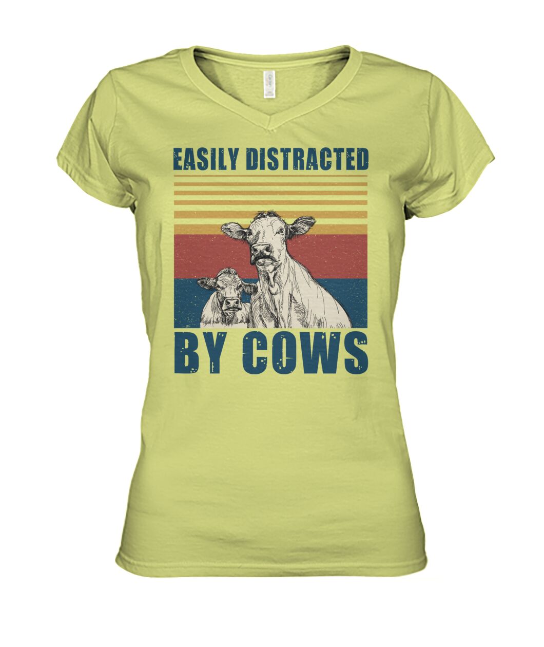 Easily distracted by cows  - Men's and Women's t-shirt , Vneck, Hoodies - myfunfarm - clothing acceessories shoes for cow lovers, pig, horse, cat, sheep, dog, chicken, goat farmer