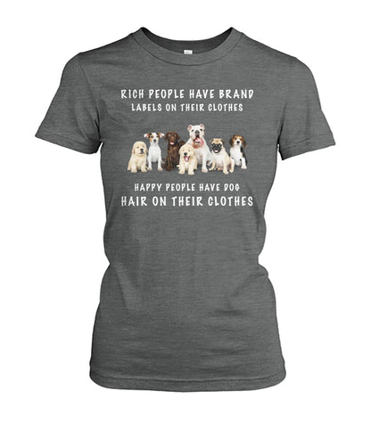 Happy people have dog - Men's and Women's t-shirt , Vneck, Hoodies - myfunfarm - clothing acceessories shoes for cow lovers, pig, horse, cat, sheep, dog, chicken, goat farmer