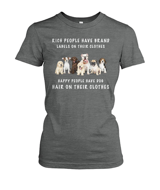 Happy people have dog - Men's and Women's t-shirt , Vneck, Hoodies - myfunfarm - clothing acceessories shoes for cow lovers, pig, horse, cat, sheep, dog, chicken, goat farmer