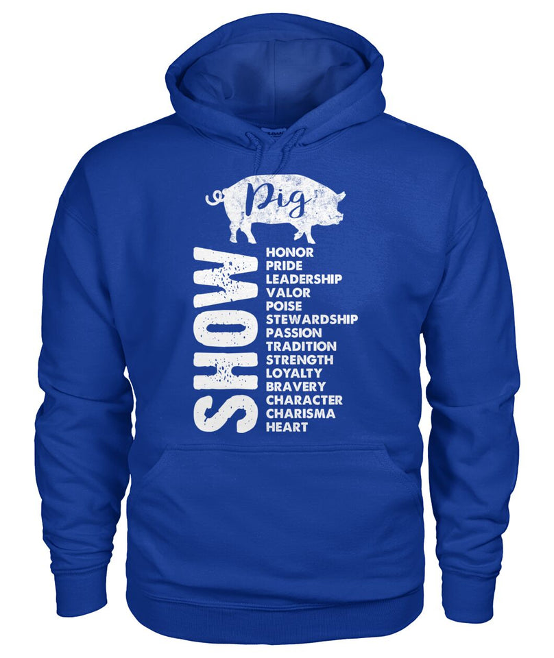 Show pig - Men's and Women's t-shirt , Vneck, Hoodies - myfunfarm - clothing acceessories shoes for cow lovers, pig, horse, cat, sheep, dog, chicken, goat farmer