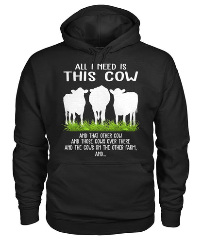 all i need this cow - Men's and Women's t-shirt , Vneck, Hoodies - myfunfarm - clothing acceessories shoes for cow lovers, pig, horse, cat, sheep, dog, chicken, goat farmer