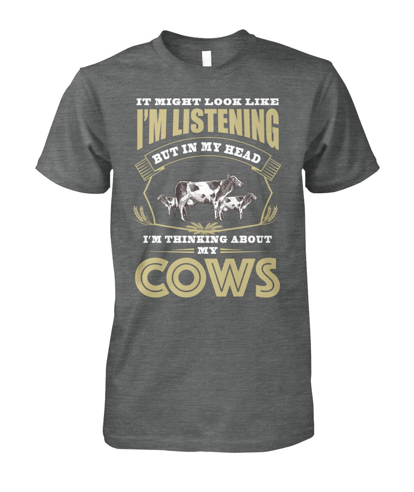 i might look like i'm listening  - Men's and Women's t-shirt , Vneck, Hoodies - myfunfarm - clothing acceessories shoes for cow lovers, pig, horse, cat, sheep, dog, chicken, goat farmer