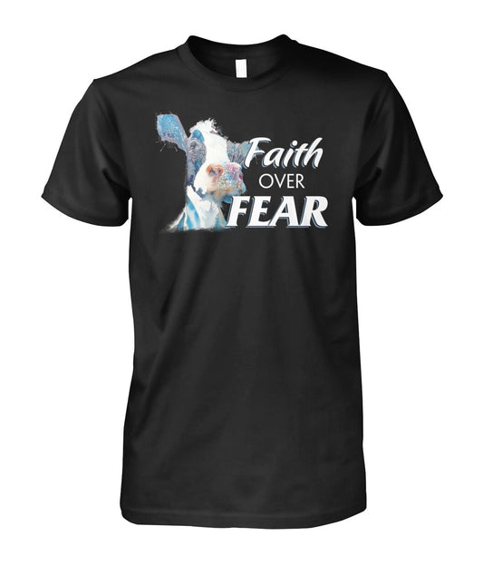 faith over fear - Men's and Women's t-shirt , Vneck, Hoodies - myfunfarm - clothing acceessories shoes for cow lovers, pig, horse, cat, sheep, dog, chicken, goat farmer