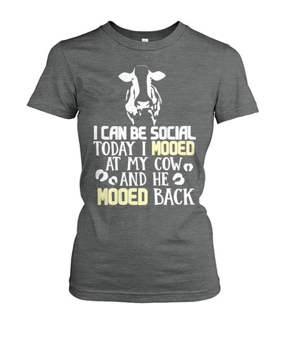 i can be social today i mooed - Men's and Women's t-shirt , Vneck, Hoodies - myfunfarm - clothing acceessories shoes for cow lovers, pig, horse, cat, sheep, dog, chicken, goat farmer