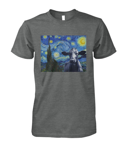 Van-gogh-painting Angus black - Men's and Women's t-shirt , Vneck, Hoodies - myfunfarm - clothing acceessories shoes for cow lovers, pig, horse, cat, sheep, dog, chicken, goat farmer