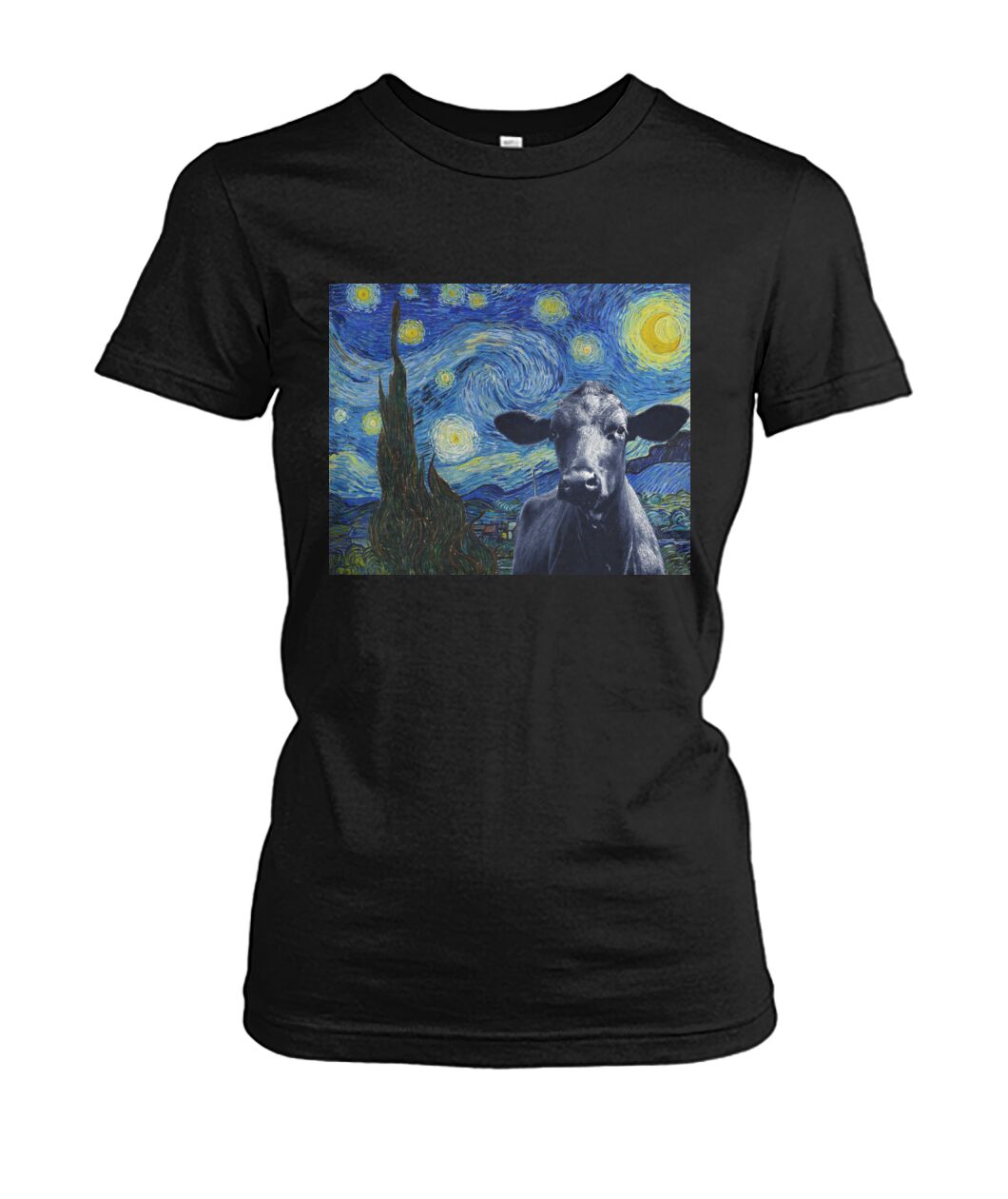 Van-gogh-painting Angus black - Men's and Women's t-shirt , Vneck, Hoodies - myfunfarm - clothing acceessories shoes for cow lovers, pig, horse, cat, sheep, dog, chicken, goat farmer