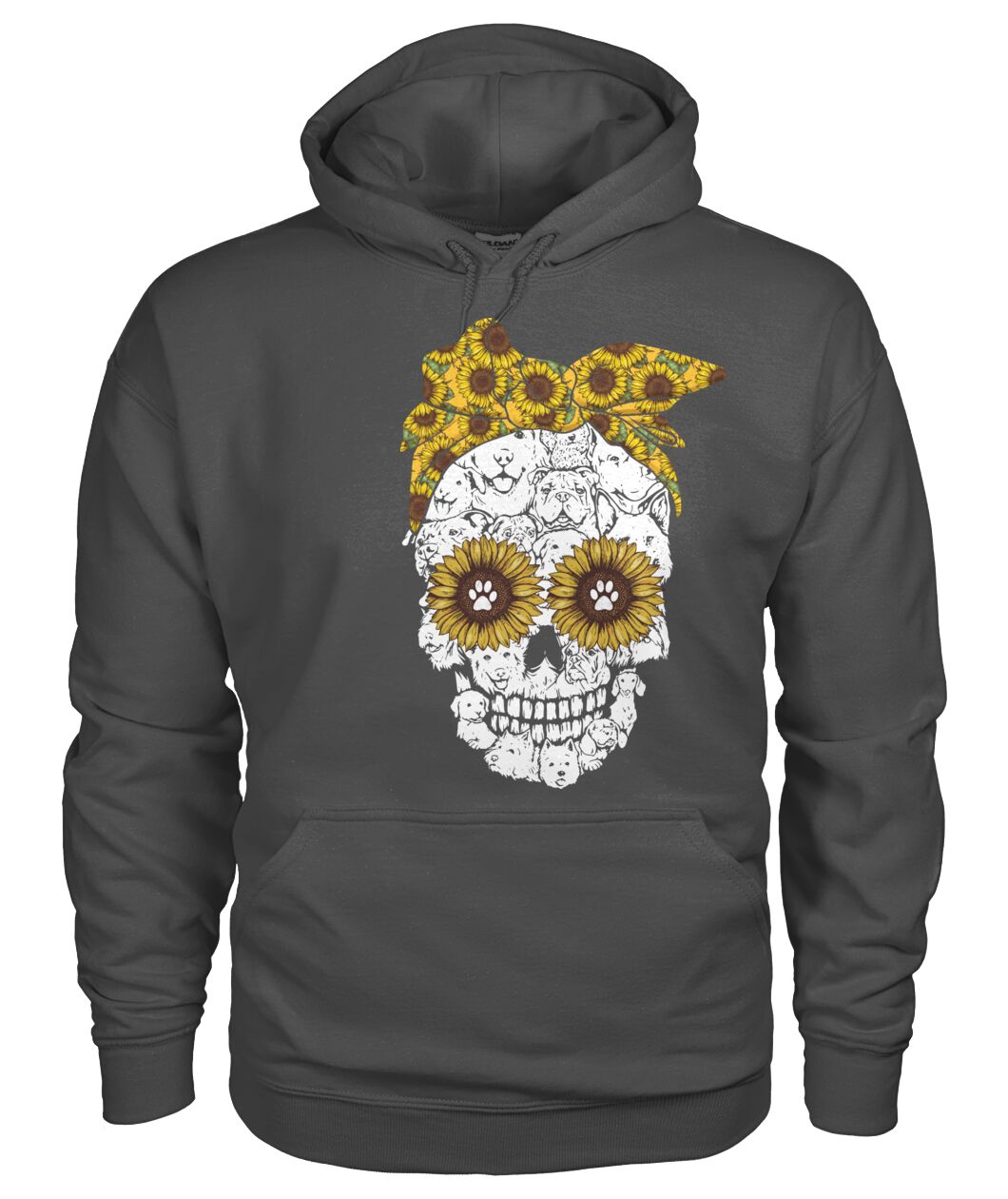 Skull sun Flowers for dog lovers - Men's and Women's t-shirt , hoodies - myfunfarm - clothing acceessories shoes for cow lovers, pig, horse, cat, sheep, dog, chicken, goat farmer