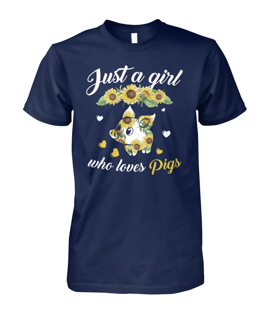 just a girl who loves pigs - Men's and Women's t-shirt , Vneck, Hoodies - myfunfarm - clothing acceessories shoes for cow lovers, pig, horse, cat, sheep, dog, chicken, goat farmer