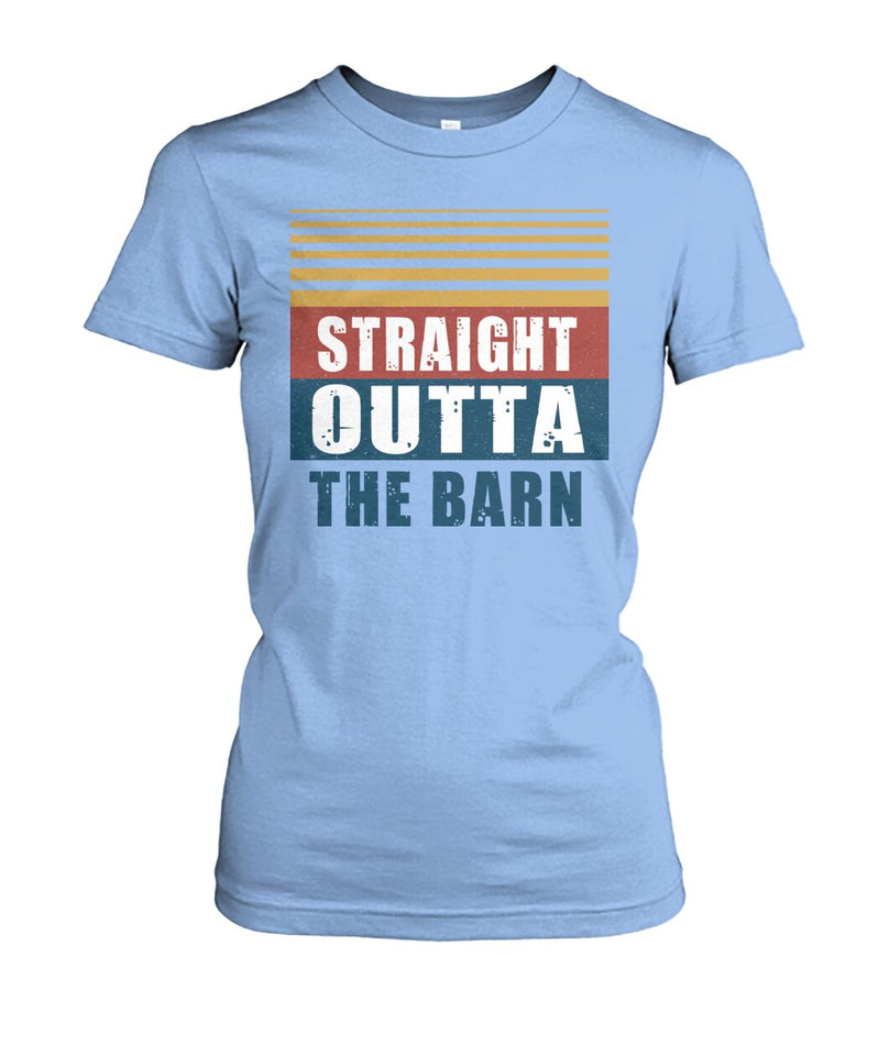 Straight outta the barn  - Men's and Women's t-shirt , Vneck, Hoodies - myfunfarm - clothing acceessories shoes for cow lovers, pig, horse, cat, sheep, dog, chicken, goat farmer