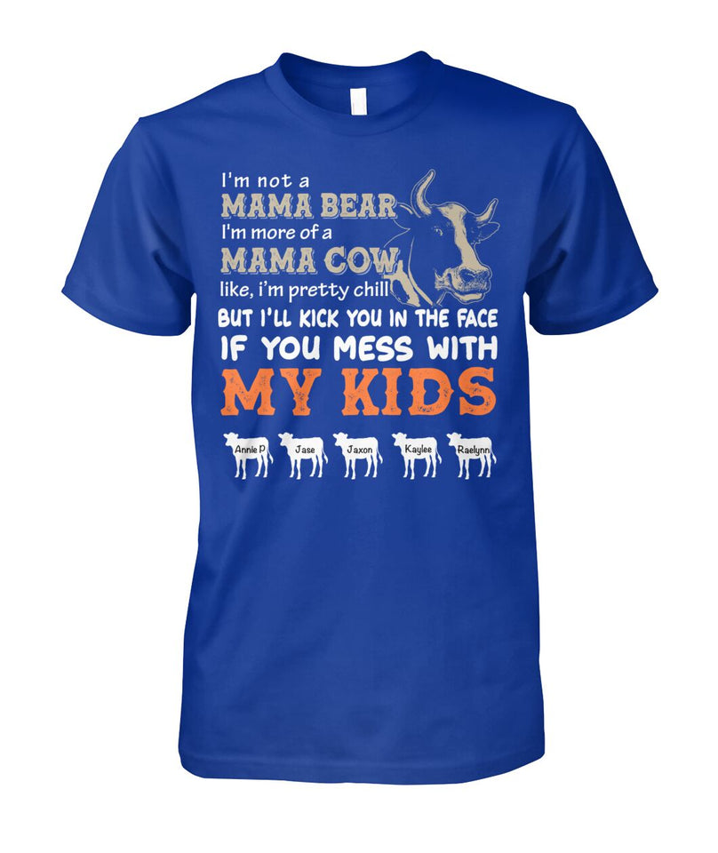 Custom names - Personalized Mama Cow t-shirt -  Mother's day gift