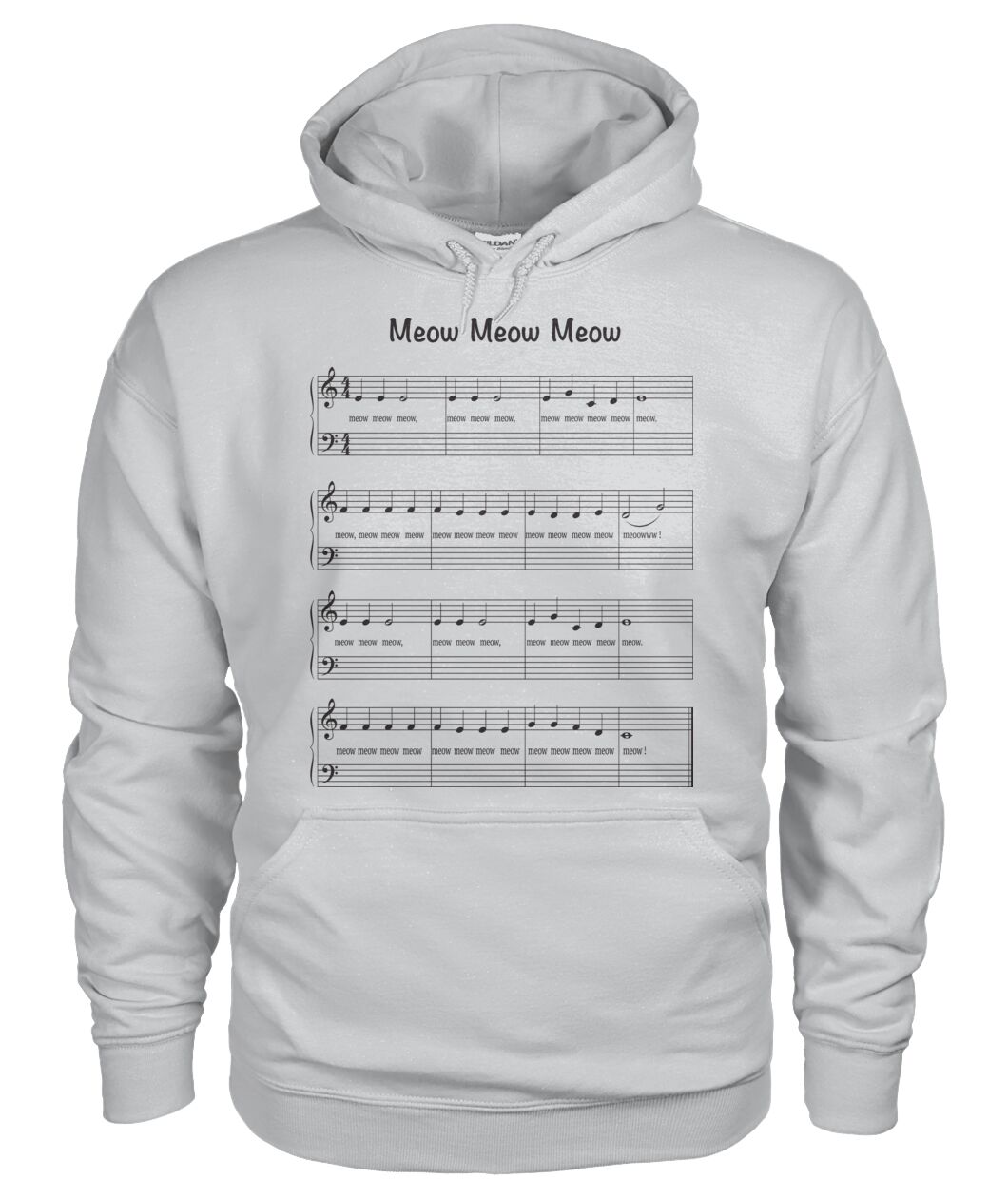 Meow Meow Meow Sheet music - funny design unisex  t-shirt , Hoodies
