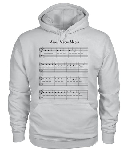 Meow Meow Meow Sheet music - funny design unisex  t-shirt , Hoodies