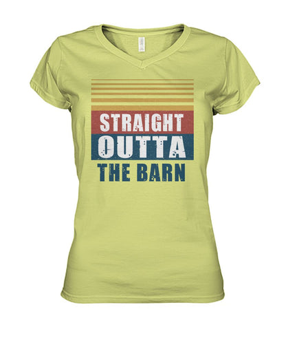 Straight outta the barn  - Men's and Women's t-shirt , Vneck, Hoodies - myfunfarm - clothing acceessories shoes for cow lovers, pig, horse, cat, sheep, dog, chicken, goat farmer