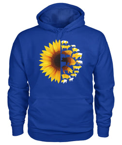Sunflowers Pig - Men's and Women's t-shirt , Vneck, Hoodies - myfunfarm - clothing acceessories shoes for cow lovers, pig, horse, cat, sheep, dog, chicken, goat farmer