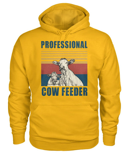 Professional cow feeder  - Men's and Women's t-shirt , Vneck, Hoodies - myfunfarm - clothing acceessories shoes for cow lovers, pig, horse, cat, sheep, dog, chicken, goat farmer