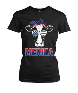 Cow america 4th of July  - Men's and Women's t-shirt , Vneck, Hoodies - myfunfarm - clothing acceessories shoes for cow lovers, pig, horse, cat, sheep, dog, chicken, goat farmer