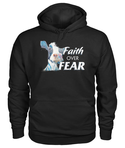 faith over fear - Men's and Women's t-shirt , Vneck, Hoodies - myfunfarm - clothing acceessories shoes for cow lovers, pig, horse, cat, sheep, dog, chicken, goat farmer
