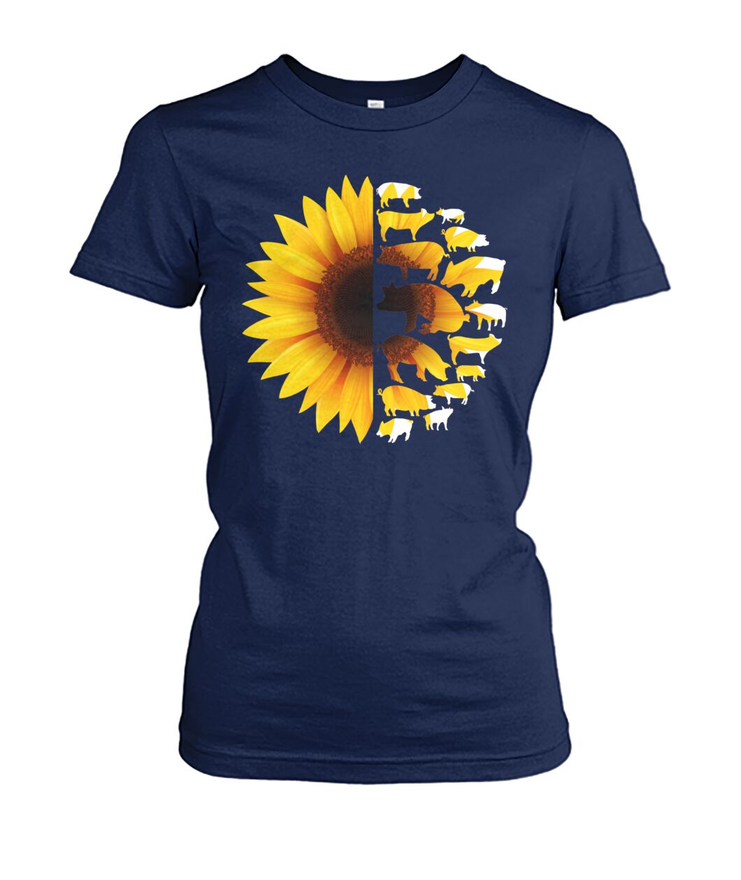 Sunflowers Pig - Men's and Women's t-shirt , Vneck, Hoodies - myfunfarm - clothing acceessories shoes for cow lovers, pig, horse, cat, sheep, dog, chicken, goat farmer