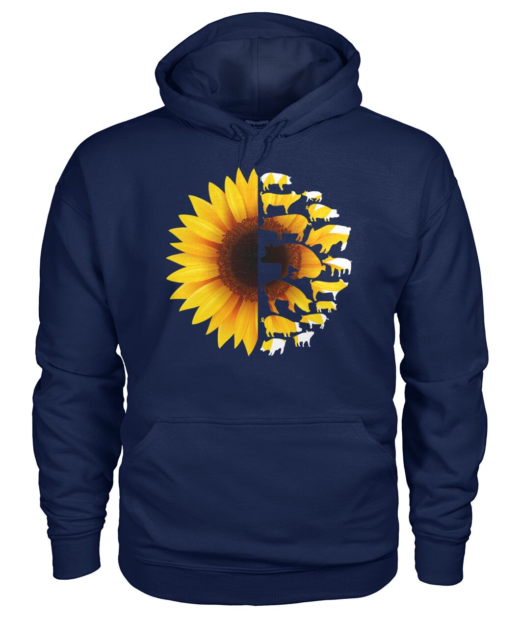 Sunflowers Pig - Men's and Women's t-shirt , Vneck, Hoodies - myfunfarm - clothing acceessories shoes for cow lovers, pig, horse, cat, sheep, dog, chicken, goat farmer