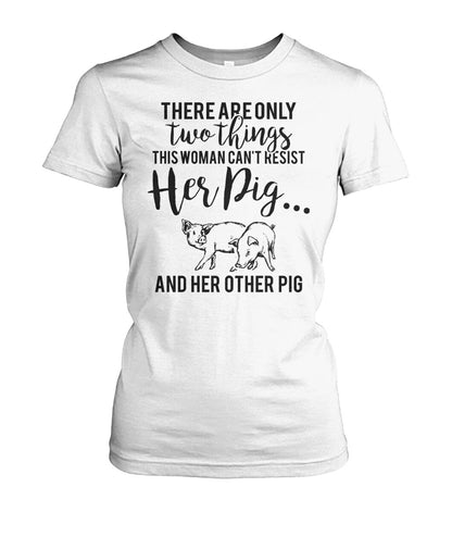 there are only two things pig  - Men's and Women's t-shirt , Vneck, Hoodies - myfunfarm - clothing acceessories shoes for cow lovers, pig, horse, cat, sheep, dog, chicken, goat farmer