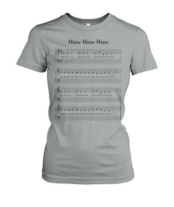 Meow Meow Meow Sheet music - funny design unisex  t-shirt , Hoodies