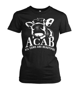 ACAB funny cow  - Men's and Women's t-shirt , Vneck, Hoodies - myfunfarm - clothing acceessories shoes for cow lovers, pig, horse, cat, sheep, dog, chicken, goat farmer