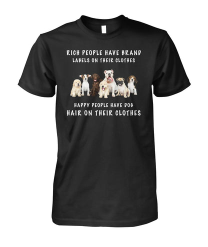 Happy people have dog - Men's and Women's t-shirt , Vneck, Hoodies - myfunfarm - clothing acceessories shoes for cow lovers, pig, horse, cat, sheep, dog, chicken, goat farmer