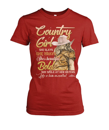 country girl she slays she prays shes beautiful - unisex  t-shirt , Hoodies