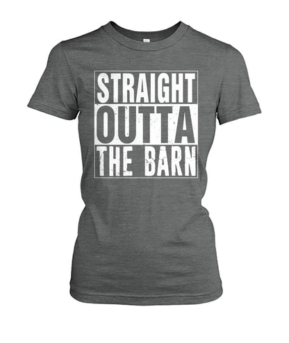 straight outta the barn  - Men's and Women's t-shirt , Vneck, Hoodies - myfunfarm - clothing acceessories shoes for cow lovers, pig, horse, cat, sheep, dog, chicken, goat farmer