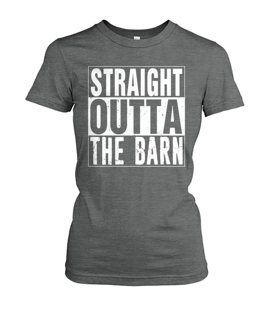straight outta the barn  - Men's and Women's t-shirt , Vneck, Hoodies - myfunfarm - clothing acceessories shoes for cow lovers, pig, horse, cat, sheep, dog, chicken, goat farmer