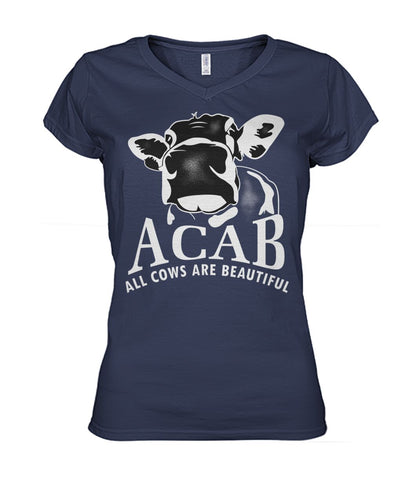 ACAB funny cow  - Men's and Women's t-shirt , Vneck, Hoodies - myfunfarm - clothing acceessories shoes for cow lovers, pig, horse, cat, sheep, dog, chicken, goat farmer
