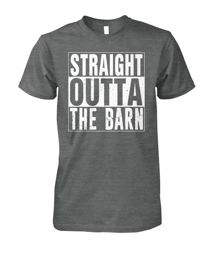 straight outta the barn  - Men's and Women's t-shirt , Vneck, Hoodies - myfunfarm - clothing acceessories shoes for cow lovers, pig, horse, cat, sheep, dog, chicken, goat farmer