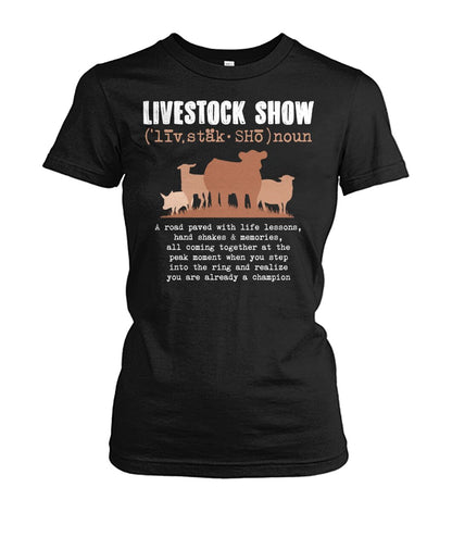 Livestock show - Men's and Women's t-shirt , Vneck, Hoodies - myfunfarm - clothing acceessories shoes for cow lovers, pig, horse, cat, sheep, dog, chicken, goat farmer
