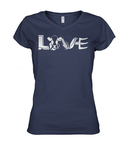 Love cows icon  - Men's and Women's t-shirt , Vneck, Hoodies - myfunfarm - clothing acceessories shoes for cow lovers, pig, horse, cat, sheep, dog, chicken, goat farmer