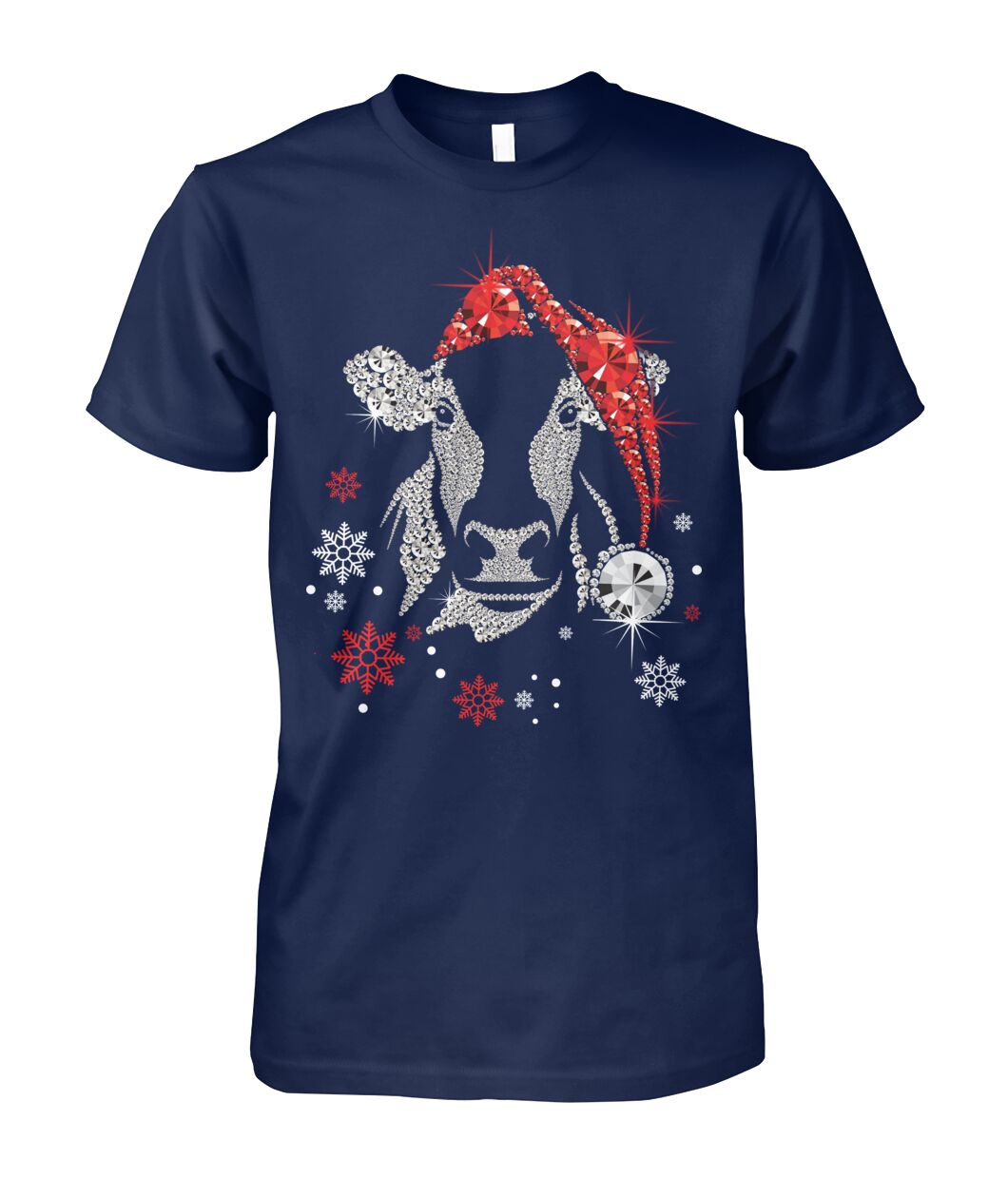 cow diamond fake christmas  - Men's and Women's t-shirt , Vneck, Hoodies - myfunfarm - clothing acceessories shoes for cow lovers, pig, horse, cat, sheep, dog, chicken, goat farmer