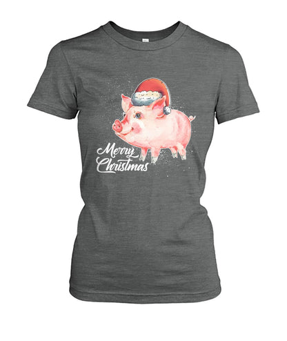 Merry christmas Pig Lovers - Men's and Women's t-shirt , Vneck, Hoodies - myfunfarm - clothing acceessories shoes for cow lovers, pig, horse, cat, sheep, dog, chicken, goat farmer