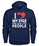 i love pig more than i love people - Men's and Women's t-shirt , Vneck, Hoodies - myfunfarm - clothing acceessories shoes for cow lovers, pig, horse, cat, sheep, dog, chicken, goat farmer