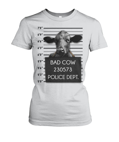 Bad cow - Men's and Women's t-shirt , Vneck, Hoodies - myfunfarm - clothing acceessories shoes for cow lovers, pig, horse, cat, sheep, dog, chicken, goat farmer