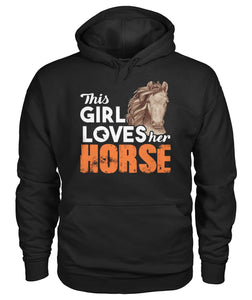 This girl loves her horse- Men's and Women's t-shirt , Vneck, Hoodies - myfunfarm - clothing acceessories shoes for cow lovers, pig, horse, cat, sheep, dog, chicken, goat farmer