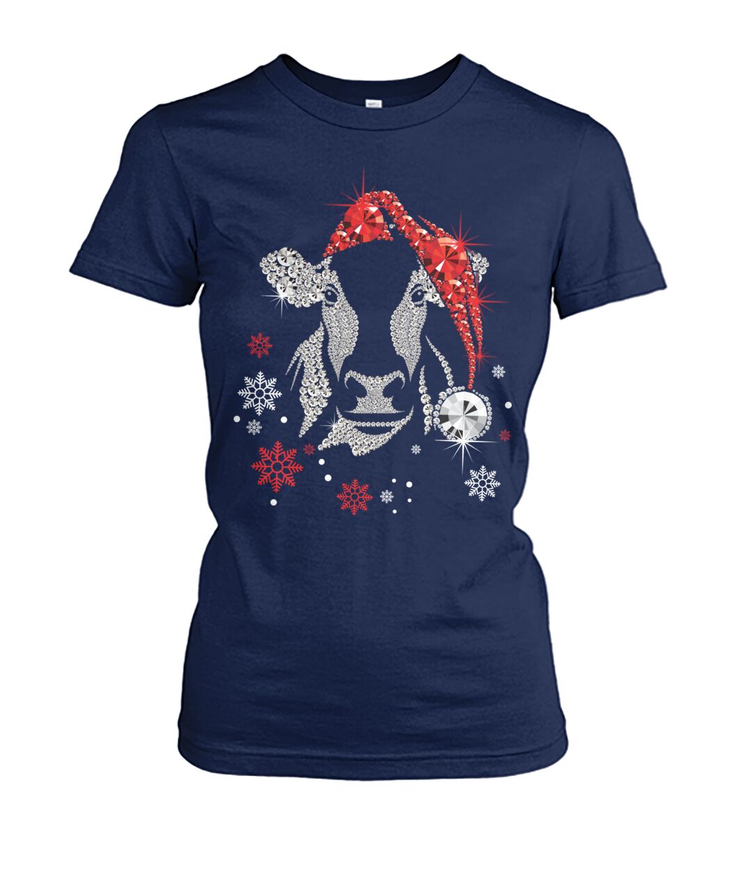 cow diamond fake christmas  - Men's and Women's t-shirt , Vneck, Hoodies - myfunfarm - clothing acceessories shoes for cow lovers, pig, horse, cat, sheep, dog, chicken, goat farmer