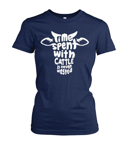 Time spent with cattle is never wasted - funny design unisex  t-shirt , Hoodies - myfunfarm