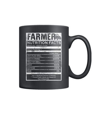 Farmer Nutrition facts  Color Coffee Mug - myfunfarm - clothing acceessories shoes for cow lovers, pig, horse, cat, sheep, dog, chicken, goat farmer