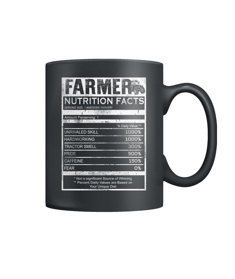 Farmer Nutrition facts  Color Coffee Mug - myfunfarm - clothing acceessories shoes for cow lovers, pig, horse, cat, sheep, dog, chicken, goat farmer
