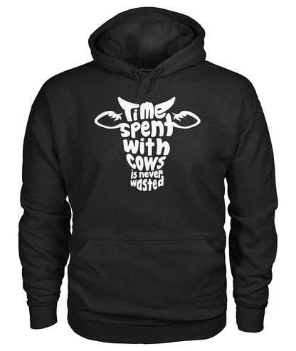 time spent with cows  - Men's and Women's t-shirt , Vneck, Hoodies - myfunfarm - clothing acceessories shoes for cow lovers, pig, horse, cat, sheep, dog, chicken, goat farmer